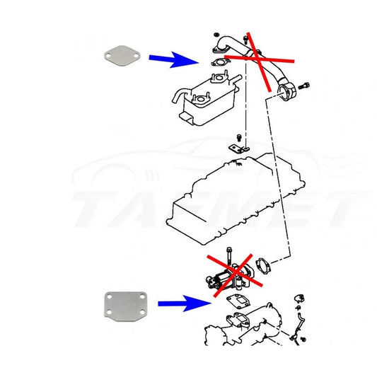  Suppression vanne EGR Mitsubishi L200 Pajero 4M41 16V DOHC 2.5 3.2 DI-D