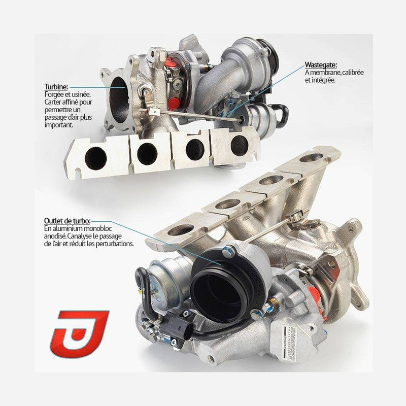  Turbo Hybride pour Audi S3 8P VW Golf 6 + Outlet VORTEX Stage 2