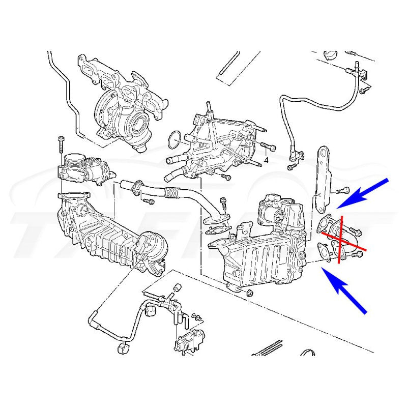 Plaques suppression vanne EGR 2.0 TDI CXEB CXFA CXGA CXGB CXHA CXHB avec joints